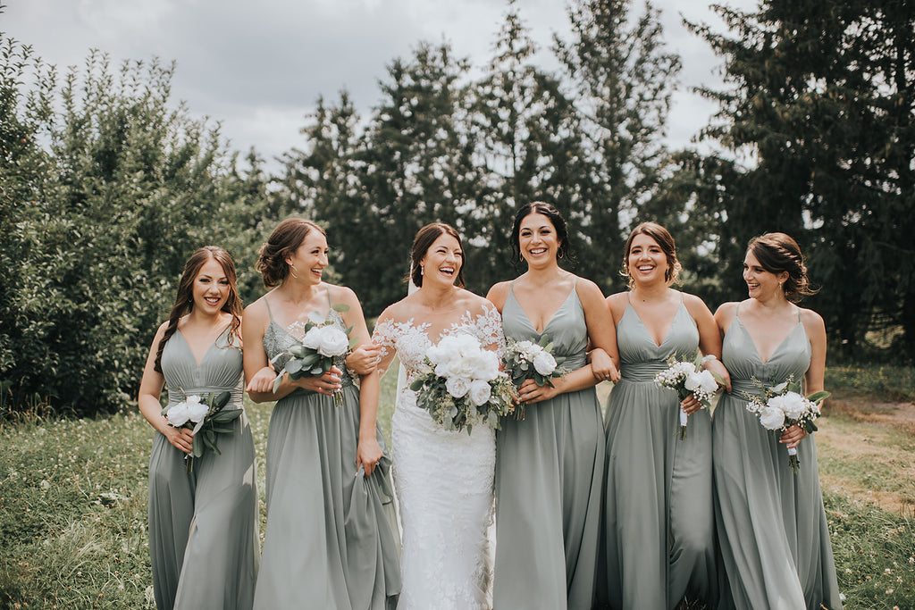 green bridesmaid dresses